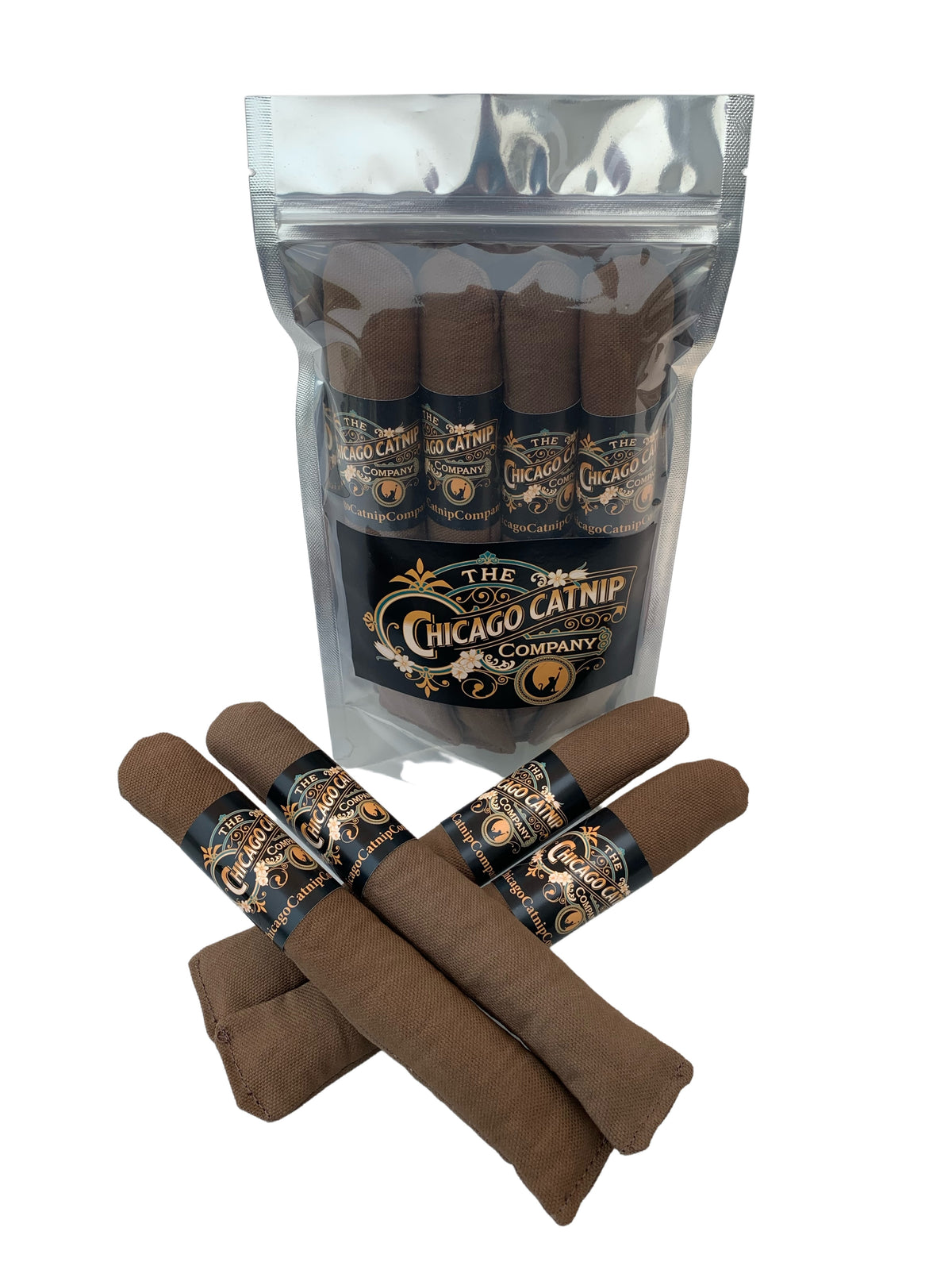 Cigars 4 Premium Handmade Catnip Cigars in Foil Pouch